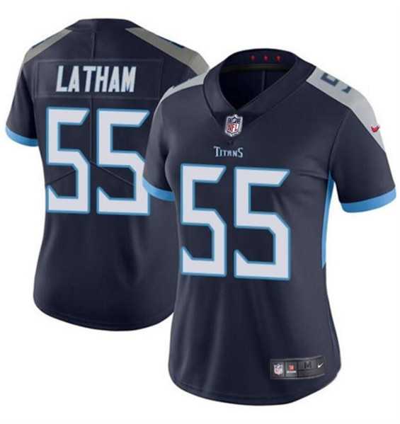 Womens Tennessee Titans #55 JC Latham Navy 2024 Draft Vapor Stitched Jersey Dzhi->women nfl jersey->Women Jersey